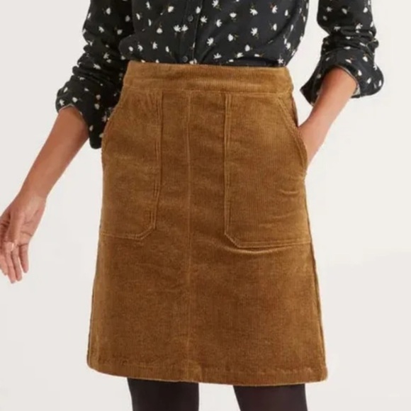 Boden Dresses & Skirts - Boden Womens Leonie Brown Corduroy Skirt Size 10R Preppy Casual Fall Style